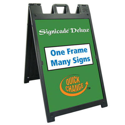Black Deluxe A-Frame Sign with Two Inserts