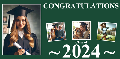 Graduation Horizontal Banner with Four Pictures