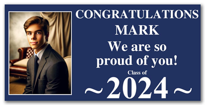 Graduation Horizontal Banner with One Picture